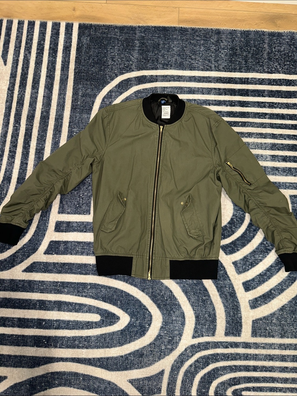 Divided Olive Green Bomber Jacket with Black Trim